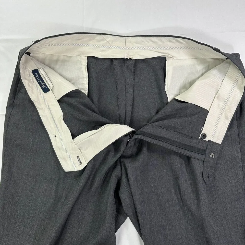 Joseph & Feiss Wool Blend Dress Pants 42x30 Gray Classic Fit‎ Pleated